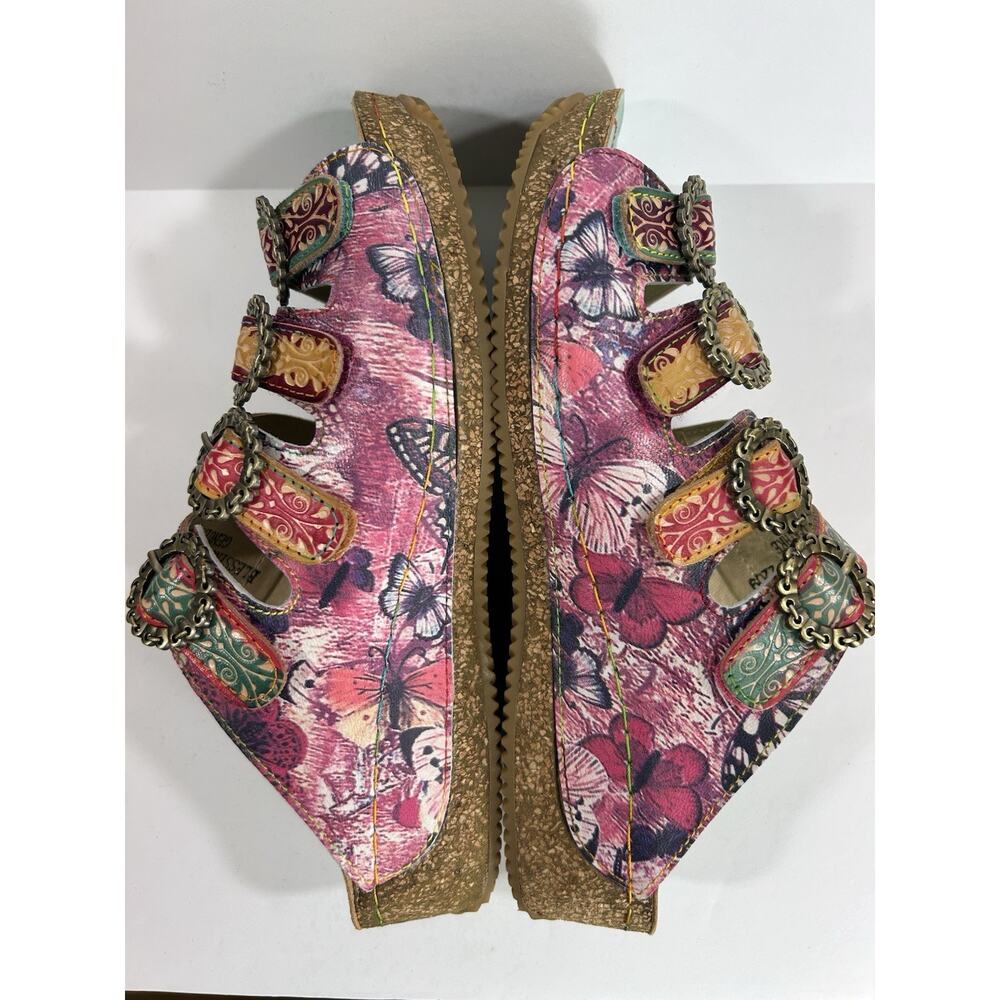 L'Artiste by Spring Step Blessing Mint Multi Leather Slide Sandals Size US 9 - Picture 4 of 7